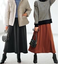 BELLUNA（ベルーナ）の「あったか裏ファー素材ロング丈スカート（ロングスカート）」