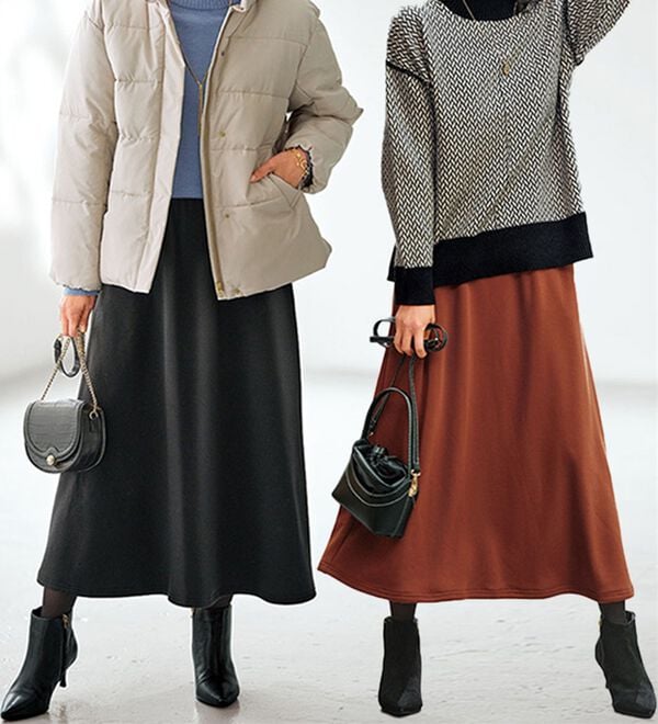 あったか裏ファー素材ロング丈スカート - ベルーナ【公式】