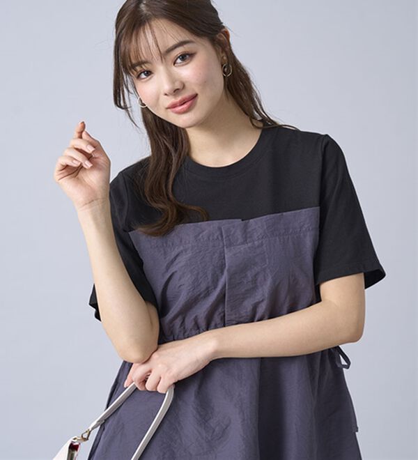 BELLUNA（ベルーナ）の「ヒンヤリ！ビスチェ重ね着風Ｔシャツ（カットソー）」｜詳細画像