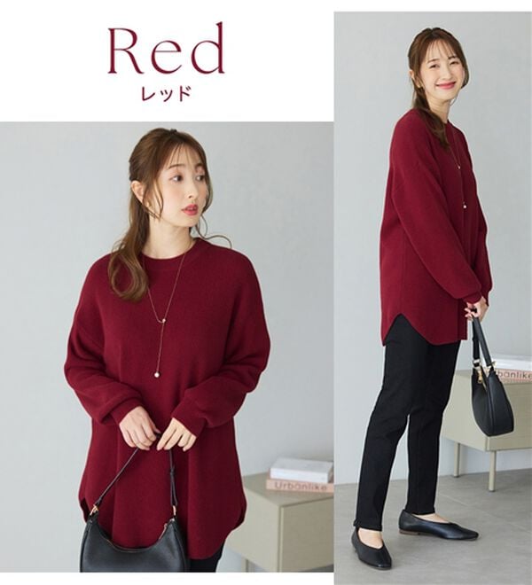 alotta（アロッタ）の「ふんわり裾ラウンドゆるニットチュニック（チュニック）」｜詳細画像