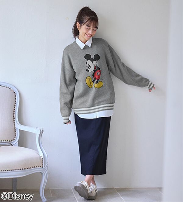 BELLUNA（ベルーナ）の「＜Ｄｉｓｎｅｙ＞【ミッキー】ジャカードゆったりセーター（ニット・セーター）」｜詳細画像
