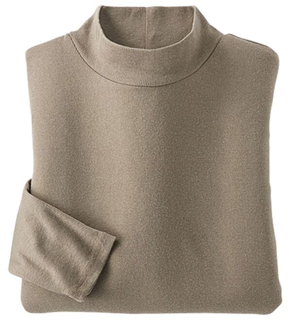 BELLUNA（ベルーナ）の「綿混リブハイネックプルオーバー（カットソー）」｜モカ