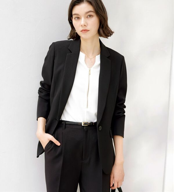 GeeRA（ジーラ）の「【2点セット】選べるボトム！洗えて型くずれしないパンツスーツセット（パンツスーツ）」｜詳細画像