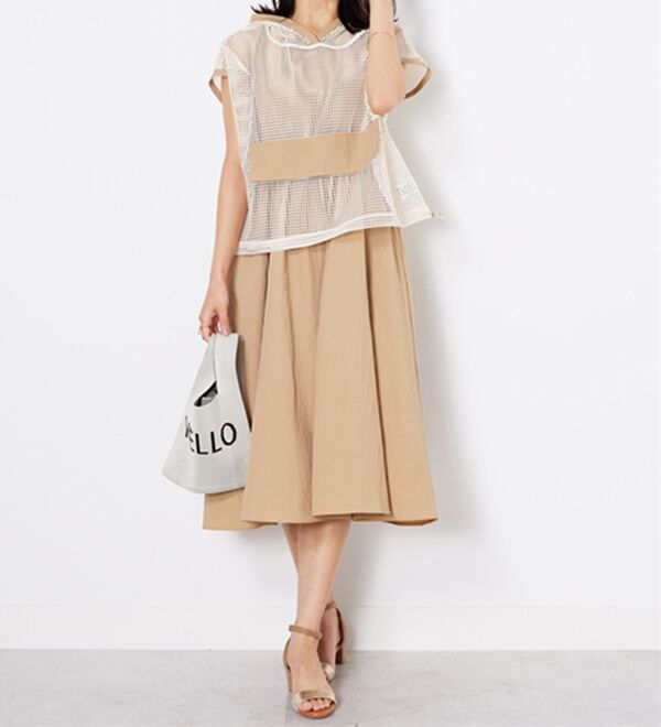 BELLUNA（ベルーナ）の「2点セット【Ｌａｇｒｉｌｕａ】メッシュ使いワンピースアンサンブル（その他ワンピース）」｜詳細画像