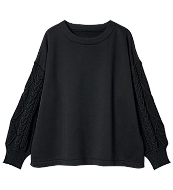 RANAN（ラナン）の「【毛玉になりにくい】裏起毛袖ニットプルオーバー（カットソー）」｜詳細画像