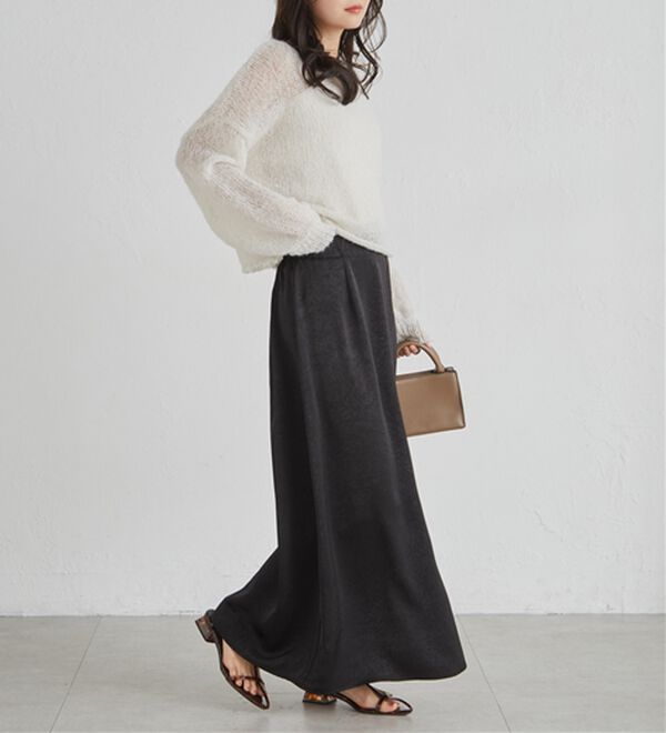 RANAN（ラナン）の「エンボスサテンナロースカート（ロングスカート）」｜詳細画像