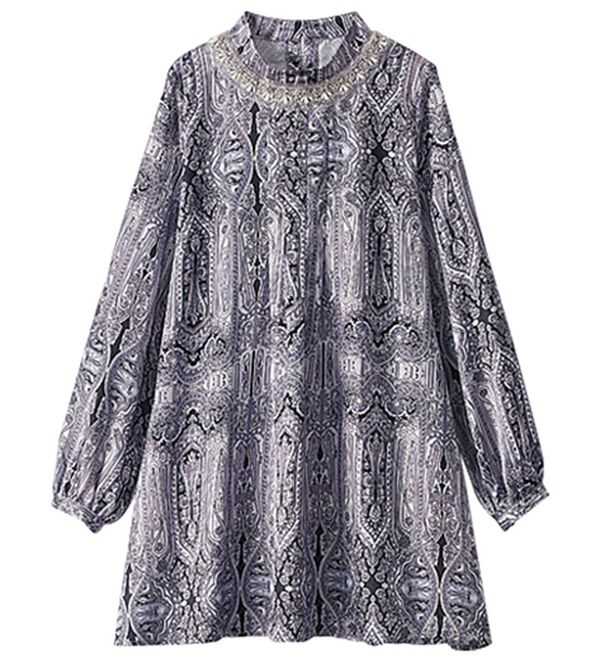 BELLUNA（ベルーナ）の「艶やかペイズリー柄ビジュー使いチュニック（チュニック）」｜詳細画像