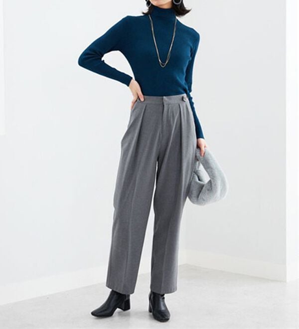 BELLUNA（ベルーナ）の「リブニットタートルプルオーバー（ニット・セーター）」｜詳細画像