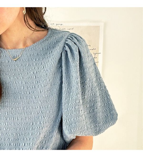 GeeRA（ジーラ）の「ボリューム袖楽ちん表面感ワンピース（カットソーワンピース）」｜詳細画像