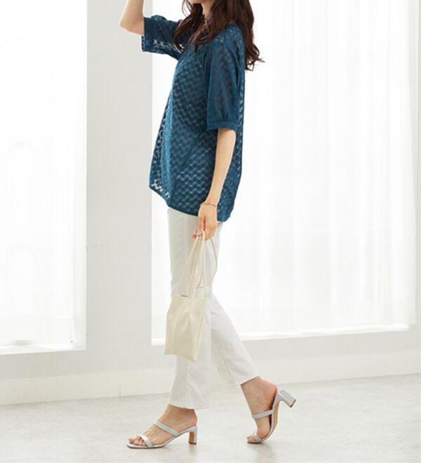 BELLUNA（ベルーナ）の「ラッセルレースパフ袖アンサンブル（アンサンブル）」｜詳細画像