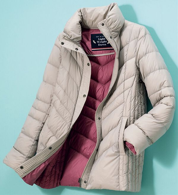 ルフラン（ルフラン）の「すっきり軽量ダウンジャケット（ダウンコート・ジャケット・ベスト）」｜ライトグレー系
