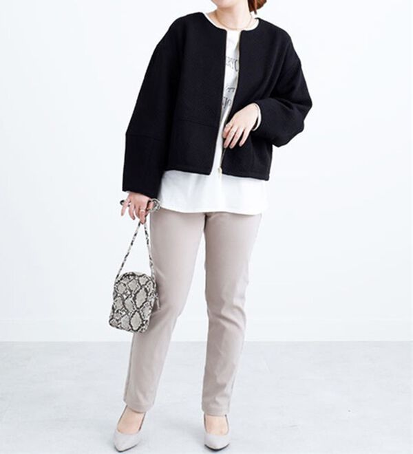 BELLUNA（ベルーナ）の「幾何柄ジャガード素材ブルゾンジャケット（ブルゾン）」｜詳細画像