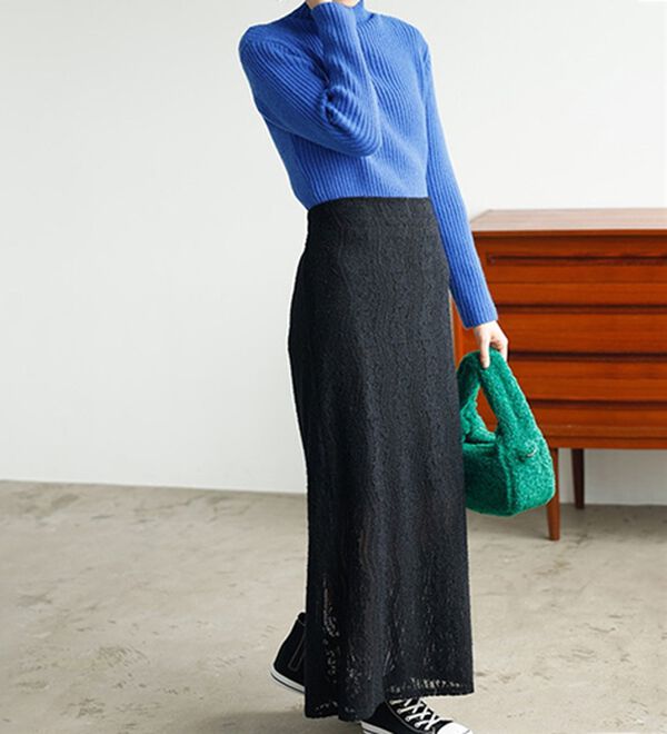 GeeRA（ジーラ）の「起毛レースタイトスカート（ロングスカート）」｜詳細画像