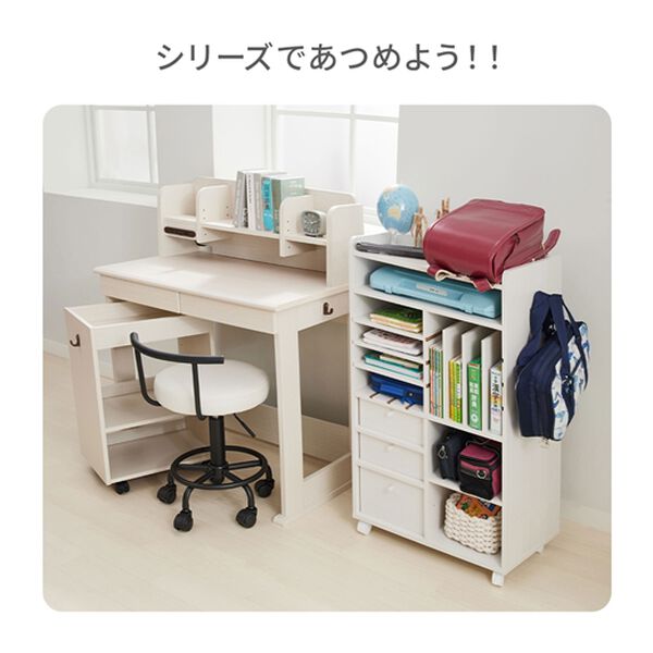 組み立て簡単 キッズデスク3点セット（デスク+デスクシェルフ+