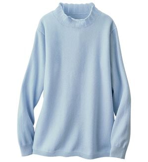 ルフラン（ルフラン）の「＜ｆｕ－ｕ＞カシミヤ１００％良質あたたかセーター（ニット・セーター）」｜サックス