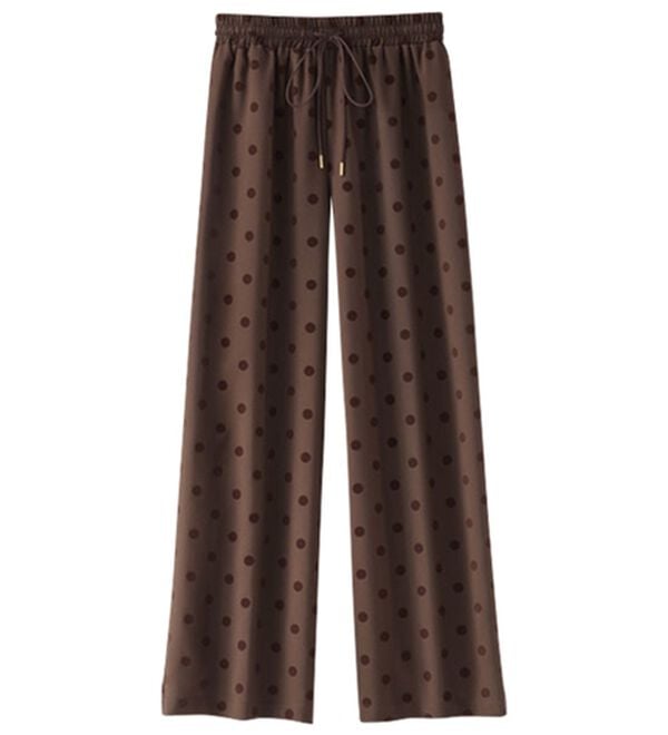 BELLUNA（ベルーナ）の「ドットフロッキー素材ワイドパンツ（ワイドパンツ・ガウチョ）」｜詳細画像