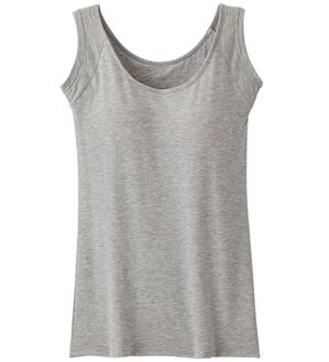 「ベーシック汗取りインナー　カップ付ハーフフレンチ（肌着・インナーウェア）」｜グレー