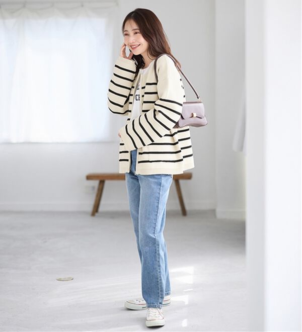 Viola e Viola（ヴィオラ エ ヴィオラ）の「ランタンスリーブジップニットコーディガン（ニットカーディガン）」｜詳細画像