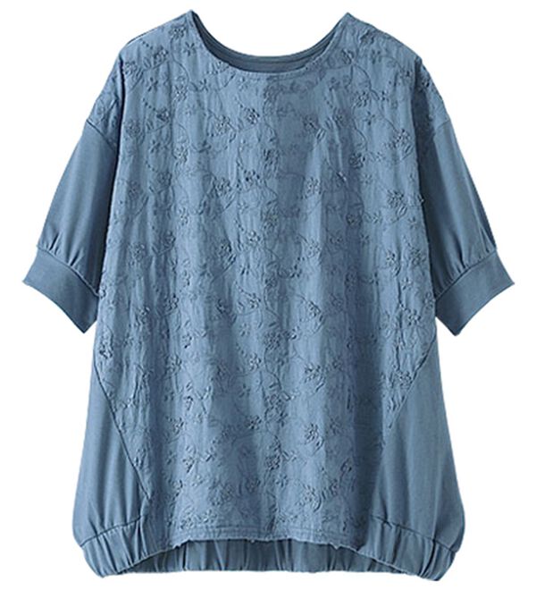 BELLUNA（ベルーナ）の「＜＆ｃｏｃｏｃｈｉ＞３Ｄレース切替コクーンブラウス（チュニック）」｜詳細画像