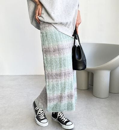 GeeRA（ジーラ）の「グラデーションニットスカート（ロングスカート）」