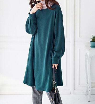 BELLUNA（ベルーナ）の「【吸湿発熱】ポンチ素材チュニックワンピース（チュニックワンピース）」