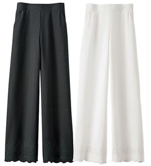 BELLUNA（ベルーナ）の「【２本組】裾レースワイドパンツ（フルレングスパンツ）」｜2本組