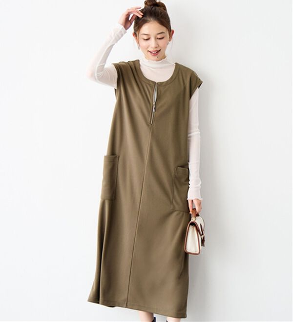 Viola e Viola（ヴィオラ エ ヴィオラ）の「なめらかポンチ　Iラインジャンスカ（ジャンパースカート）」｜詳細画像