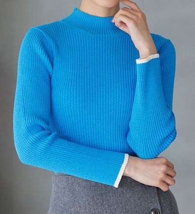 RANAN（ラナン）の「もちもちリブパイピングハイネックニット（ニット・セーター）」