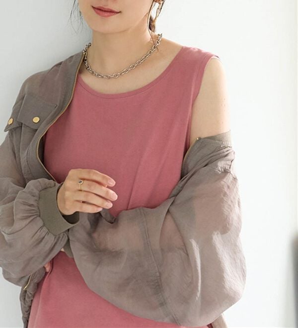 BELLUNA（ベルーナ）の「ヒンヤリ！綿１００％サマ見えタンクトップ（タンクトップ・キャミソール）」｜詳細画像