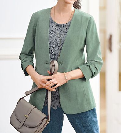 BELLUNA（ベルーナ）の「カジュアルコーデにきちんと感を！ノーカラージャケット（ノーカラージャケット）」