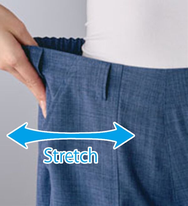 BELLUNA（ベルーナ）の「ひんやりリネンライク素材ベイカーワイドパンツ（ワイドパンツ・ガウチョ）」｜詳細画像