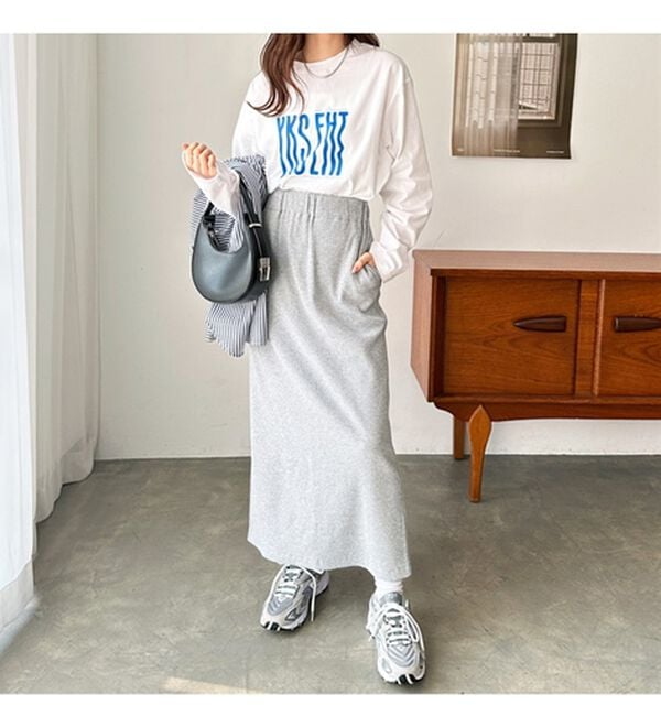 GeeRA（ジーラ）の「【着回し力◎】楽ちんすっきり見え！リブロングスカート（ロングスカート）」｜詳細画像