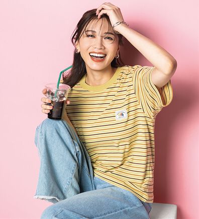 BELLUNA（ベルーナ）の「【ＦＲＵＩＴ　ＯＦ　ＴＨＥ　ＬＯＯＭ】カジュアルボーダーＴシャツ（カットソー）」