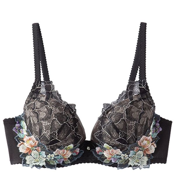 LAVIENNE（ラヴィエンヌ）の「＜ワコール＞Ｗｉｎｇ　Ｌｅｓｉａｇｅ（レシアージュ）やさしくフィット　ブラ（ブラジャー）」｜ブラック