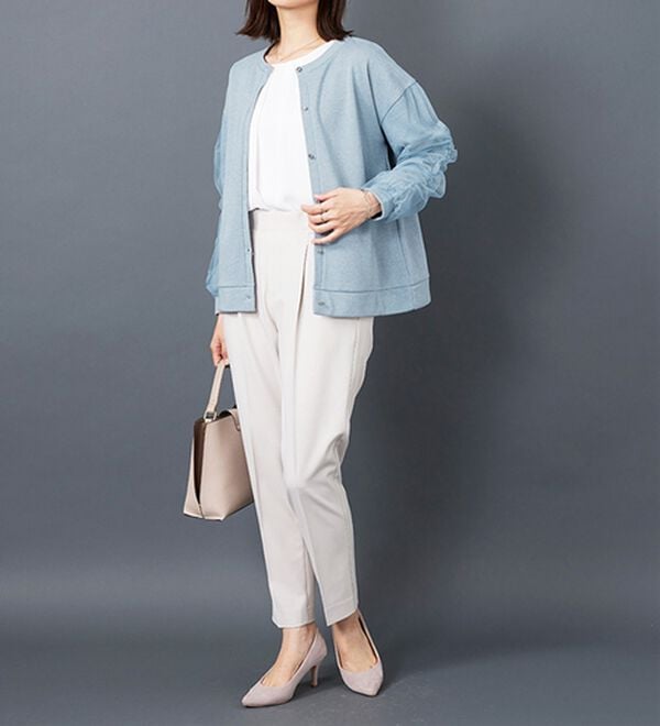 BELLUNA（ベルーナ）の「ラメ調袖チュールデザインカーディガン（その他カーディガン）」｜詳細画像