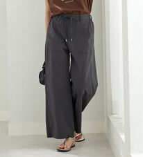 BELLUNA（ベルーナ）の「麻入りストレッチ素材ベイカーワイドパンツ（ワイドパンツ・ガウチョ）」