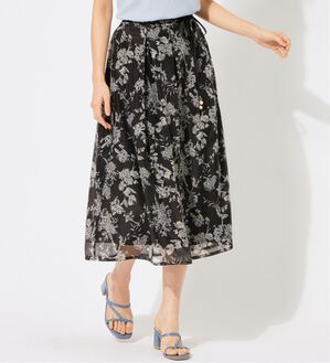 ウエストリボン付花柄フレアースカート - ベルーナ【公式】