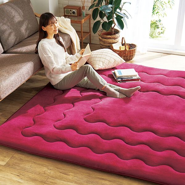 「ふわふわキルトラグ（カーペット）」｜ワイン