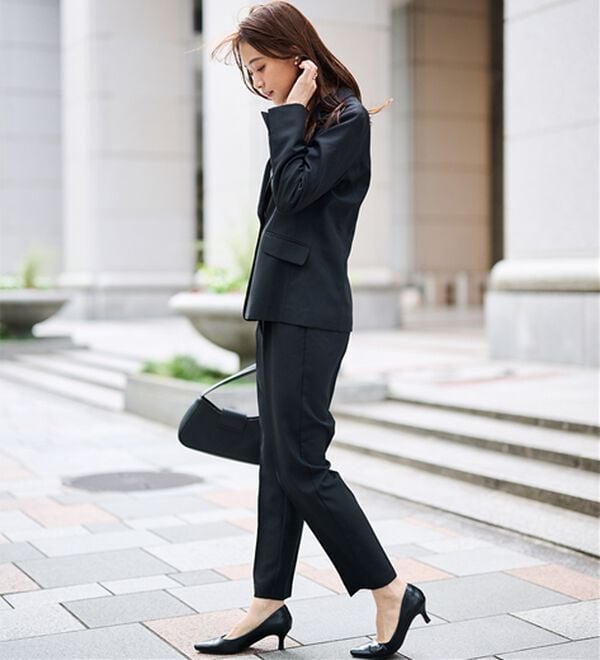 RANAN（ラナン）の「【選べる衿】洗える！春夏ロングシーズン着用可能ベーシック２点ライトスーツ（パンツスーツ）」｜詳細画像