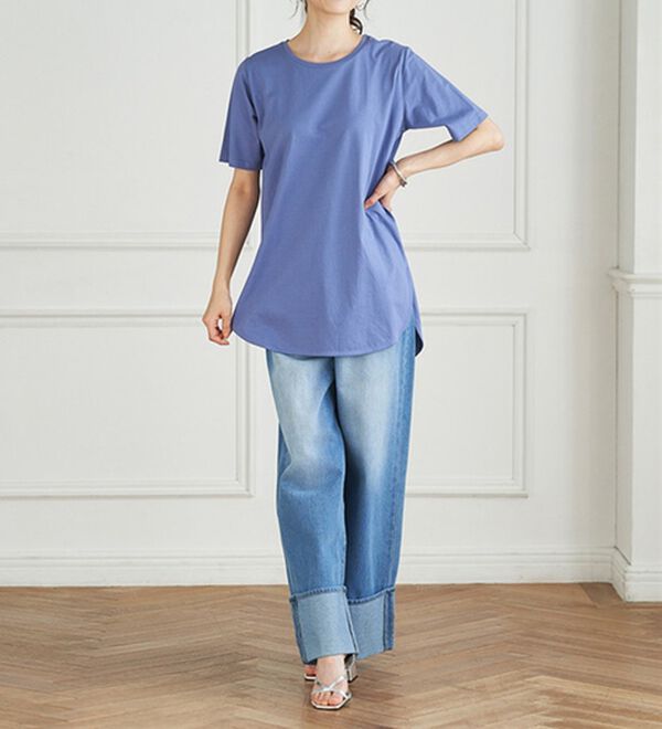 RANAN（ラナン）の「＜BC＞綿100％ひんやりラウンドヘムプルオーバー（カットソー）」｜詳細画像