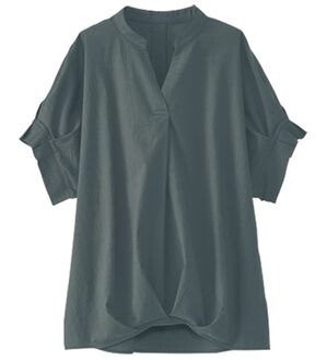 BELLUNA（ベルーナ）の「サッと決まる！タック袖ゆったりブラウス（ブラウス）」｜チャコール