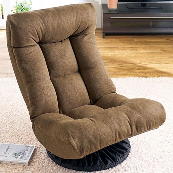 「ハマって沼る　ふかふかハイバック回転座椅子（座椅子）」｜ブラウン