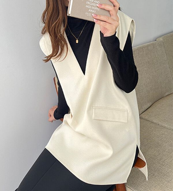 GeeRA（ジーラ）の「リネンライクスラブプルオーバーベスト（ベスト）」｜詳細画像