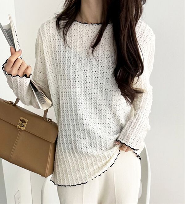 GeeRA（ジーラ）の「表面感配色メローカットソー（カットソー）」｜詳細画像