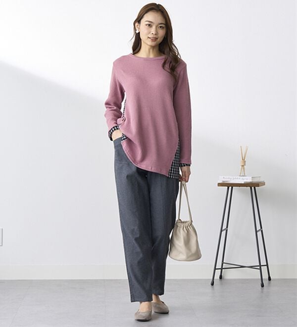 BELLUNA（ベルーナ）の「綿１００％やわらかゆるパンツ（フルレングスパンツ）」｜詳細画像