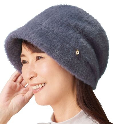 「アンゴラ調あったか小顔帽子（帽子）」
