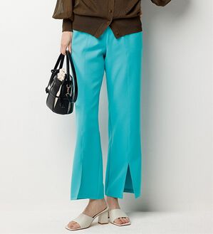 RANAN（ラナン）の「機能付センタースリットフレアーパンツ（フルレングスパンツ）」｜ファニーブルー