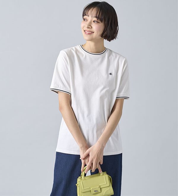 BELLUNA（ベルーナ）の「【ｃｈａｍｐｉｏｎ】配色ラインＴシャツ【UNDOVE】（Tシャツ）」｜詳細画像