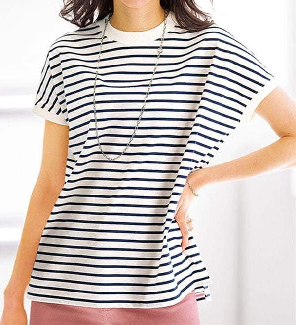 BELLUNA（ベルーナ）の「汗ジミ対策！ハイネックプルオーバー（カットソー）」｜詳細画像