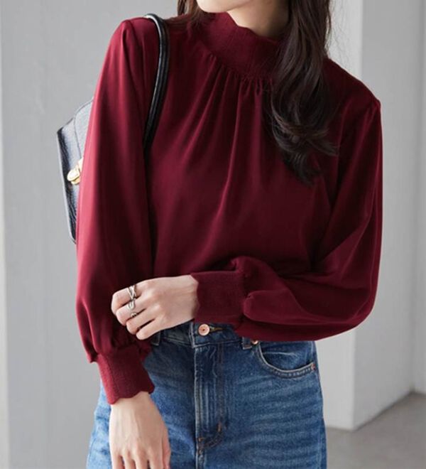 RANAN（ラナン）の「スカラップリブニット使いブラウス（ブラウス）」｜詳細画像